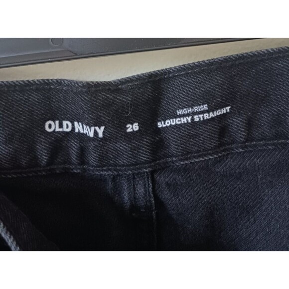 Old Navy Denim Jean Shorts High Rise Slouchy‎ Straight Black Size 26 - Picture 3 of 7